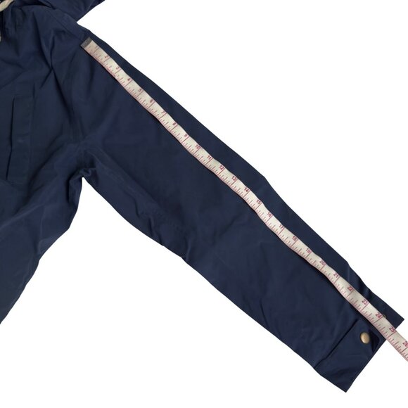 Marine Layer Milie Navy Blue Raincoat Hooded Lightweight Coat Large snap/zip New - Picture 11 of 16